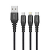 Budi Charge Flex Pro – Zinc Alloy 3-in-1 Braided Cable 1M– Model (DC191T10B)