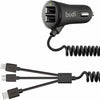 Budi Power Link – 17W Dual-Port Car Charger with 3-in-1 Cable- Model (CC068T3B)