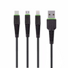 Budi Universal 3-in-1 USB Charging Cable – 1.2m TPE | Type-C, iPhone, Micro USB– Model (DC150T12)