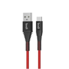 Budi USB Multi-Charger Cable – 2.4A 3-in-1 with Braided Metal Shell – Type-C, Lightning, Micro– Model (DC198T10R)